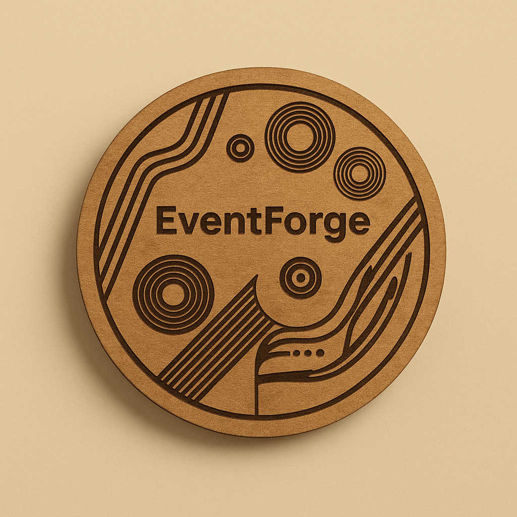 Product catalog. Branded event merchandise 12 Wooden Coaster